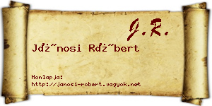 Jánosi Róbert névjegykártya