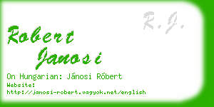 robert janosi business card